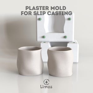 Slip-Casting Plaster Mold: Hand-Textured Mug Pottery Form