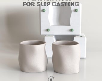 Slip-Casting Plaster Mold: Hand-Textured Mug Pottery Form
