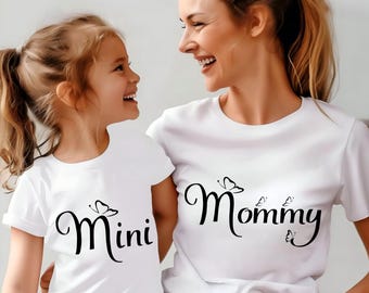 Mommy and Me Matching Shirts Mother Daughter Outfits - Mini and Mommy T-Shirt Set Family Look Gift for Mom and Daughter Mommy and Me Clothes