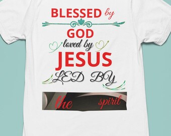 Blessed by God T-Shirt, Unisex Garment-Dyed Tee for Church, Family, and Travel, Christian Shirt, Faith Apparel, Religious Gift,