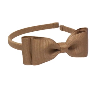 Back to School Taupe Headband for Girls, Trendy Brown Fall Hair Accessories, Toddler Gift