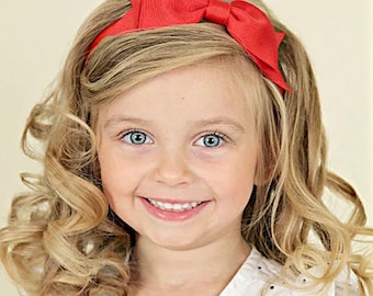 Red Grosgrain Bow Headband – Snow White Cosplay, Christmas, Valentine Gift