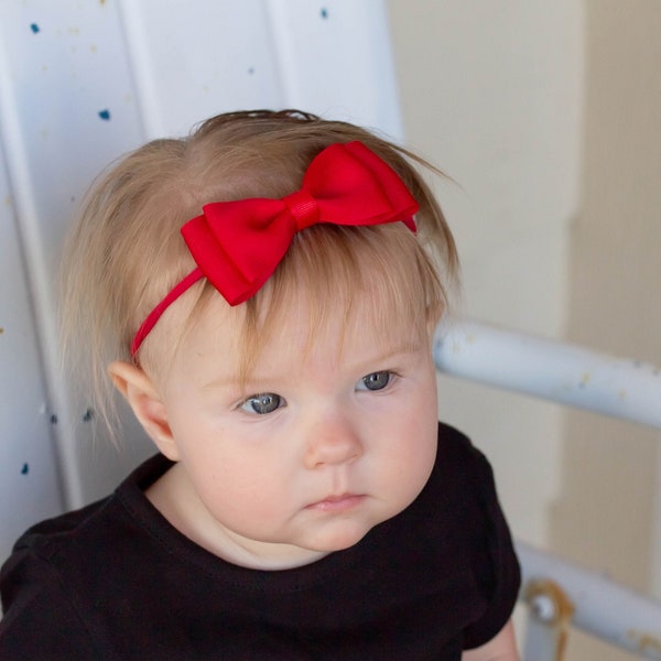 Red Bow Headband for Toddlers, Christmas Valentine's Day Hair Accessory