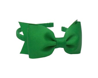 Emerald Green Bow Headband for St. Patrick's Day, Girls Headband