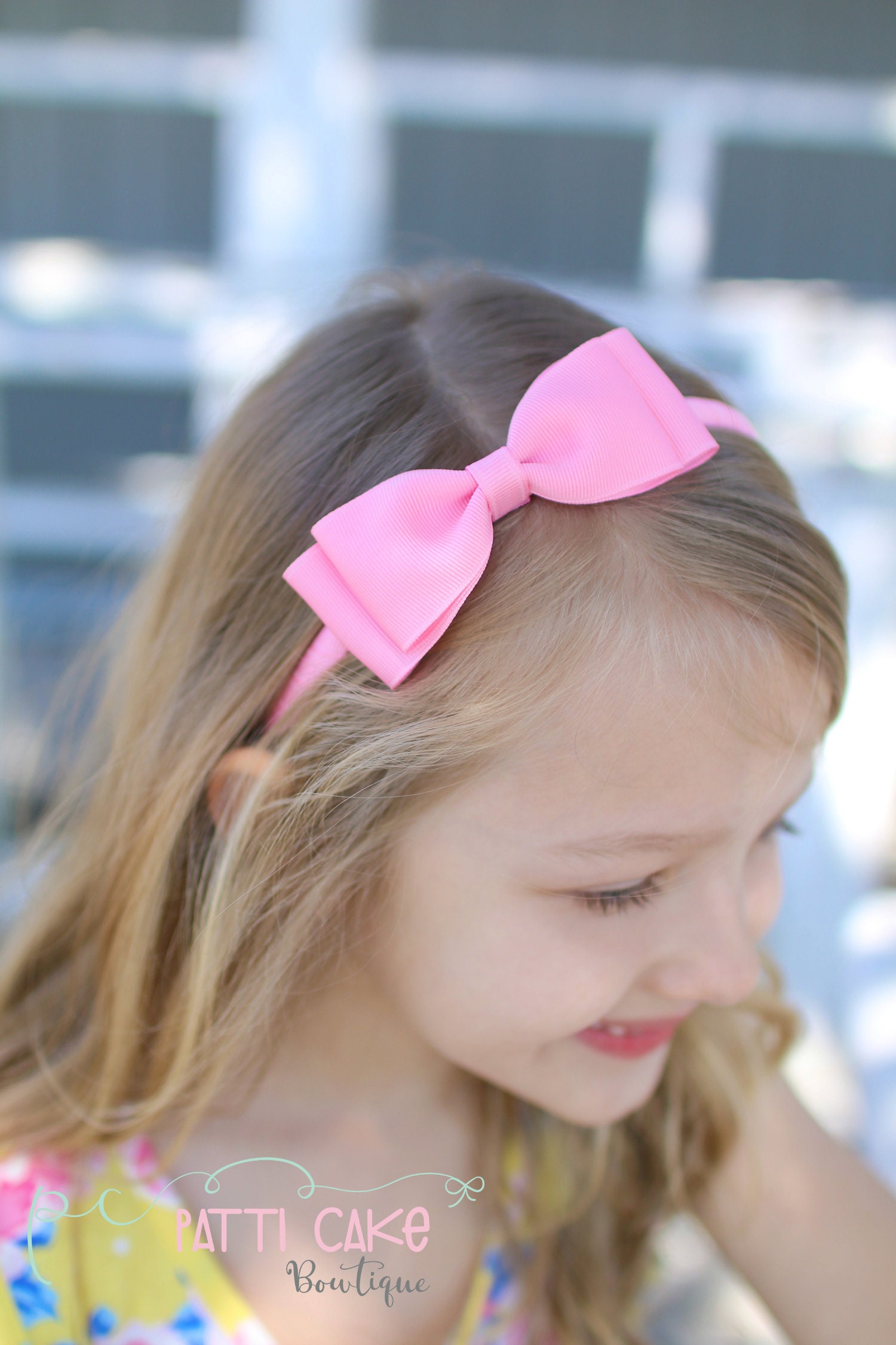 Toddler Pink Hair Bow Headbands for Girls, Pink Bows for Teen