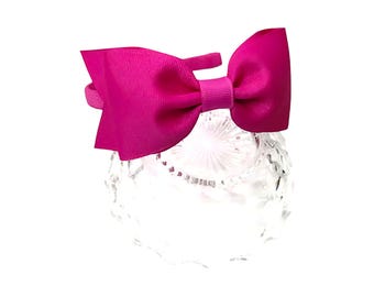 Magenta Pink Hair Bow Headband for Girls | Large Hairbow