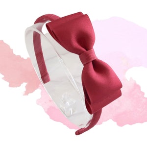 Dark Mauve Bow Headband, Hairband for Girls, Cute Toddler Headband with Bow, Teen Hair Accessory