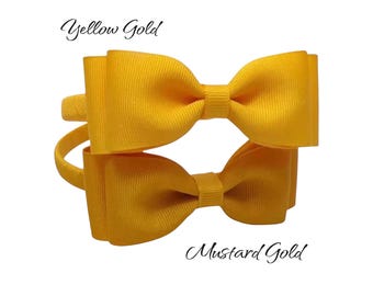 Mustard Yellow Bow Headband, Girls Fall Alice Hair Band