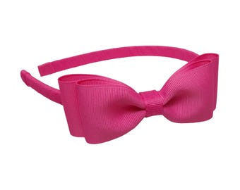 Hot Pink Bow Headband for Girls, Teens, & Women | Handmade Hair Accessory