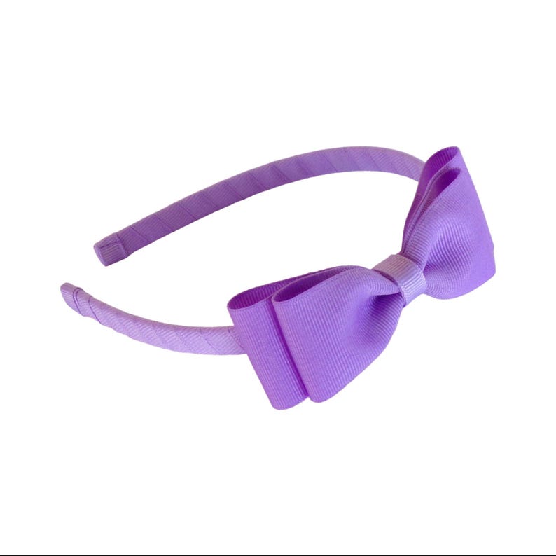 Toddler Girl Purple Bow Headband, Spring Easter Hair Accessories image 3