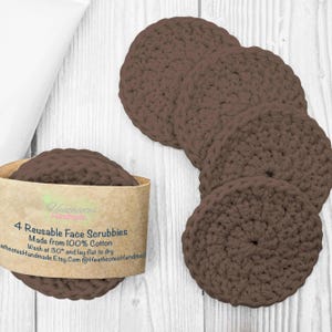 Set of 4 Neutral Reusable Face Scrubbies, Makeup Removal Face Wipes, Eco Friendly Alternatives