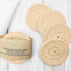 Set of 4 Pastel Reusable Face Scrubbies, Makeup Removal Face Wipes, Eco Friendly Alternatives