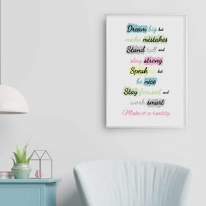 Stampa di citazioni sulla consapevolezza, poster di affermazioni quotidiane / Citazioni ispiratrici sull'amore per se stessi, decorazione da parete sulla positività / Regalo per cassetta postale sulla salute mentale