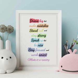 Mindfulness Zitat Print tägliche Affirmationen Poster | Selbstliebe Inspirational Zitate Positivität Wanddekoration | Mentales Gesundheit Briefkasten Geschenk
