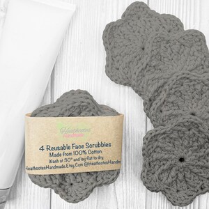 Set of 4 Neutral Reusable Face Scrubbies, Makeup Removal Face Wipes, Eco Friendly Alternatives