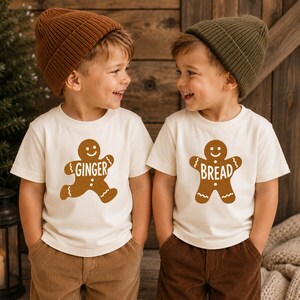 Ginger Bread Matching Sibling Shirts, Twin Toddler Christmas Shirt, Gingerbread Kids Tee, Brother Sister Holiday Outfit