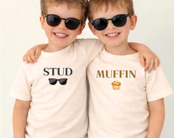 Twin Shirts "Stud Muffin" Funny Kids Toddler Matching Tees