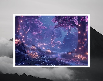 Magical Forest Fantasy Art | Digital Download | Mystical Landscape | Enchanted Forest | Fantasy Poster | Magical Woods | Download