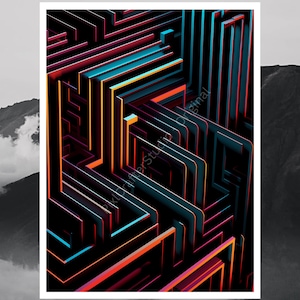 Abstract Geometric Wall Art | Digital Download | Modern Art Print | Geometric Shapes | Instant Download | Printable