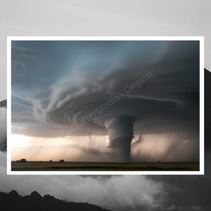 Tornado Storm Digital Download | Storm Chaser Photography | Dramatic Weather Wall Art | Atmospheric Nature Print