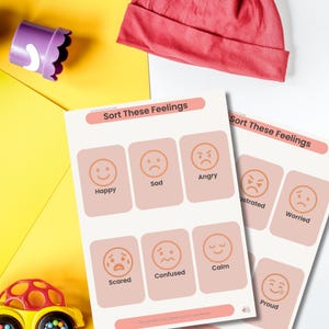 Emotion Flashcards for Kids – Feelings Cards for SEL, Calm Corner, Coping Skills (Printable PDF)