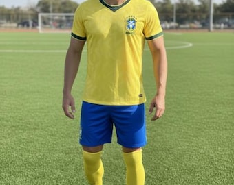 Brasil 2026 Adult Soccer Jersey Fan Set (Jersey and shorts), 100% Polyester