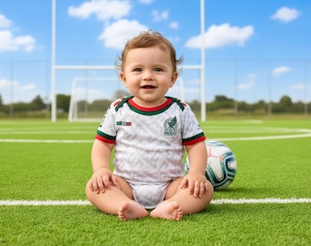 Mexico Baby Bodysuit - Fútbol Jersey, Custom Name
