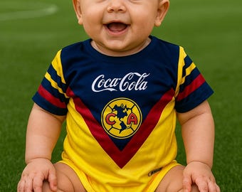 Club America Retro Custom Baby Jumpsuit -"AGUILITAS" Pañalero de Bebé