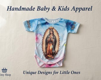 Virgen de Guadalupe Infant Bodysuit, Catholic Baby Outfit, Religious Gift, Mexican Devotional Clothing