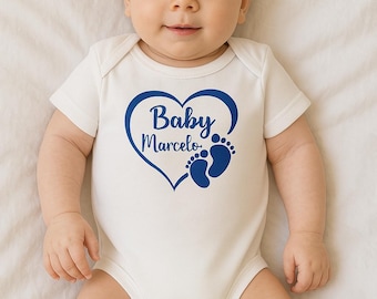 Custom Baby Jumpsuit - Baby footprint Heart-