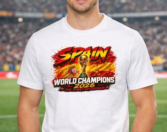Spain World Champions Adult Soccer T-Shirt/ España Campeon del Mundo 2026