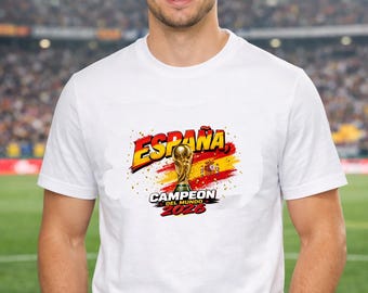 Spain World Champions Adult Soccer T-Shirt/ España Campeon del Mundo 2026