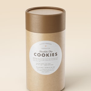Cottage Food Label Template – Printable, Editable Ingredients Label for Home Bakery – Modern Packaging Sticker – Canva Template [AMI CL-D]