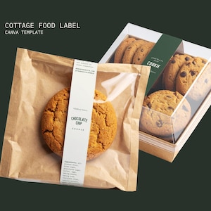 Cottage Food Label Template - Printable Editable Home Bakery Ingredient Label - Cookie Cake Sourdough - Packaging Sticker - Canva [WIL CL-H]
