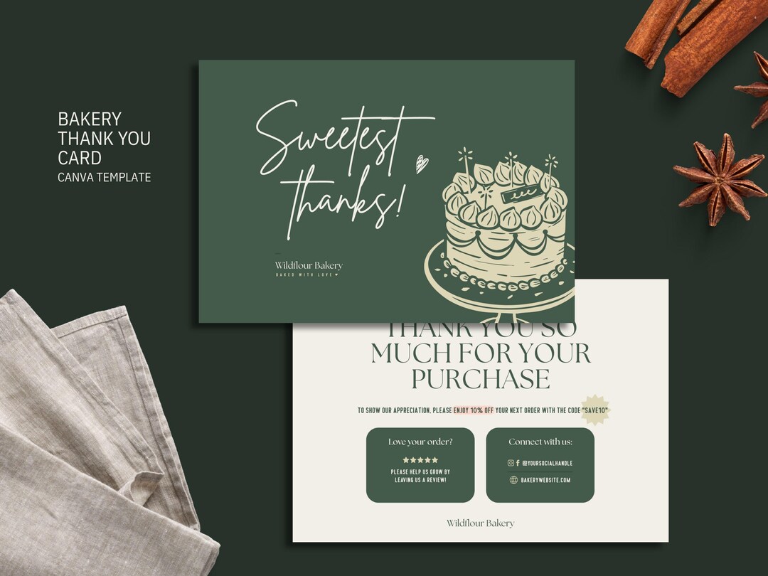 Thank You Card Template - Printable, Editable Thanks for Your Purchase ...