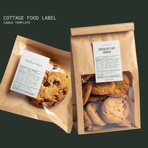 Cottage Food Label Template - Printable Editable Home Bakery Ingredient Label - Cookie Cake Sourdough - Packaging Sticker - Canva [WIL CL-P]