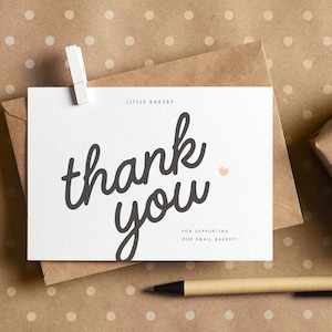 Thank You Card Template - Printable, Editable Thanks for Your Purchase/Order Card - Modern Packaging Insert - Canva Template [AMI TY-D]
