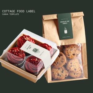 Cottage Food Label Template - Printable Editable Home Bakery Ingredient Label - Cookie Cake Sourdough - Packaging Sticker - Canva [WIL CL-L]
