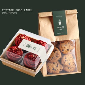 Cottage Food Label Template - Printable Editable Home Bakery Ingredient Label - Cookie Cake Sourdough - Packaging Sticker - Canva [WIL CL-N]