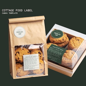 Cottage Food Label Template - Printable Editable Home Bakery Ingredient Label - Cookie Cake Sourdough - Packaging Sticker - Canva [WIL CL-F]