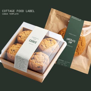 Cottage Food Label Template - Printable Editable Home Bakery Ingredient Label - Cookie Cake Sourdough - Packaging Sticker - Canva [WIL CL-I]