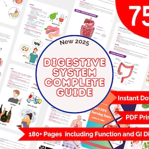 Verdauungssystem Hinweise | Anleitung für Pathologie | Anatomie & Physiologie | Druckbare PDF | Medizinstudierende Revision | Notizen zur Biologie| HERZ |  NKLEX