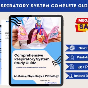 Respiratory System Nursing Study Guide PDF | Anatomy, Physiology & Pulmonary Disorders Notes for NCLEX, Med-Surg and RN | Instant Download