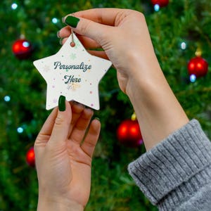 Personalized Star Ceramic Ornament: Custom Holiday Decoration