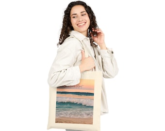 Ätherischer Strand Sonnenuntergang Einkaufstasche, umweltfreundliche Einkaufstasche, Geschenk für Strandliebhaber, Sommerzubehör, Reisetasche