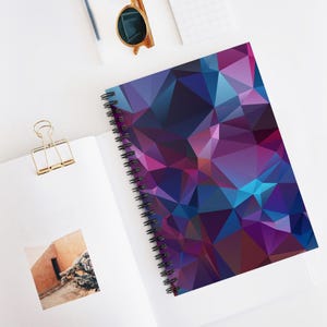 Vibrant Geometric Spiral Notebook - Ruled Lines, Perfect for Students, Journaling, Gift for Her, School Supplies, Note-taking