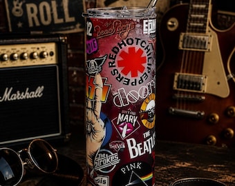 Classic Rock Band Logos Stainless Steel Tumbler | 20oz