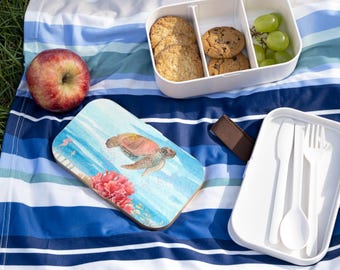 Underwater Adventure Bento Lunch Box, Eco-Friendly Meal Prep Container, Kids Lunch Box, Sea Turtle Design, Ideal for Beach Days, Back [...]