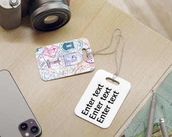 Etiquetas personalizadas para equipaje de viaje: diseño de sello vintage, etiquetas con nombre personalizadas, identificación de equipaje, accesorios de viaje, regalos de vacaciones.