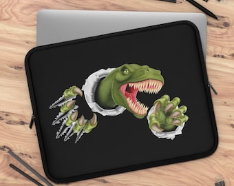 T-Rex-laptophoes, leuke dinosauruskoffer, schoolaccessoire, cadeau voor kinderen, computertas, geeky decor, terug naar school